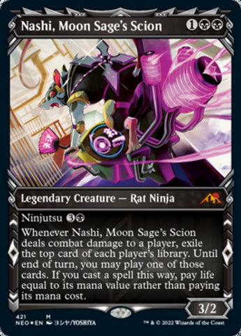 {R} Nashi, Moon Sage's Scion (Showcase) (Foil Etched) [Kamigawa: Neon Dynasty][NEO 421]