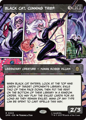 {@@ SPM R} Black Cat, Cunning Thief (Borderless) [Marvel's Spider-Man] [SPM 222]