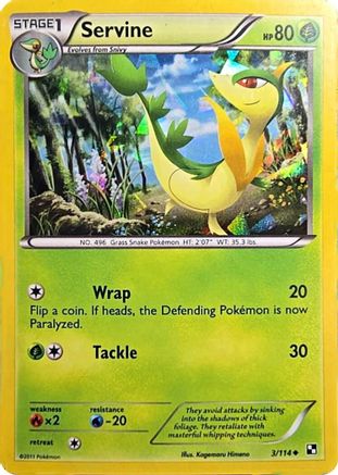 [PKM] Servine (3/114) (Cracked Ice Holo) [Black & White: Base Set]