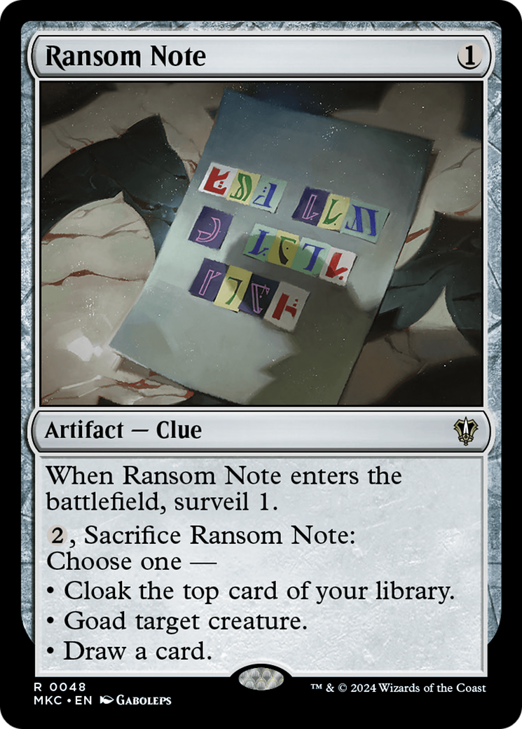 {R} Ransom Note (0048) [Murders at Karlov Manor Commander][MKC 048]