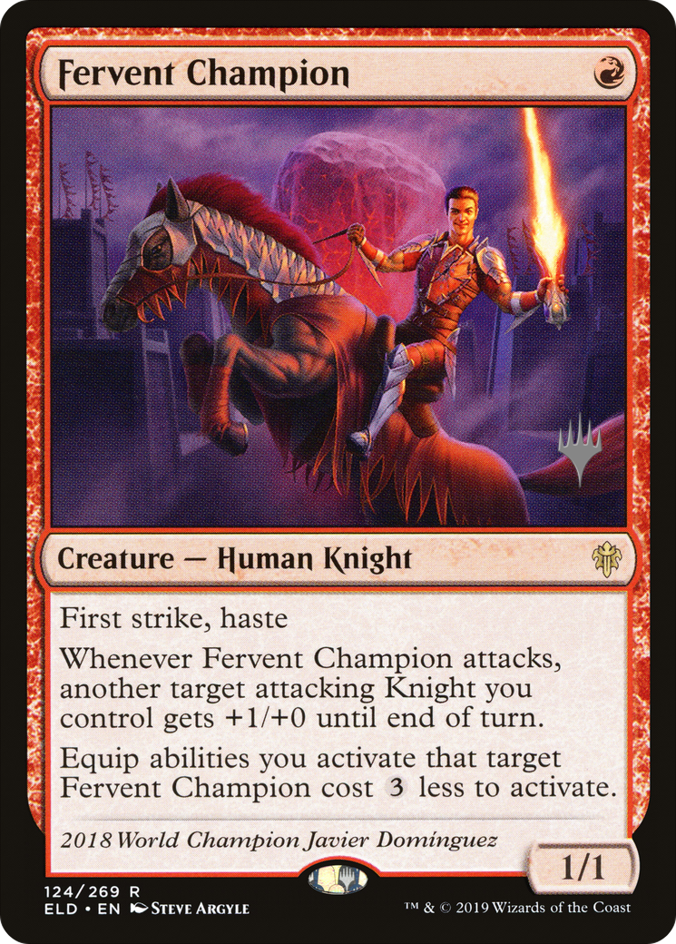 {R} Fervent Champion (Promo Pack) [Throne of Eldraine Promos][PP ELD 124]