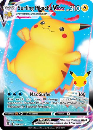 [PKM] Surfing Pikachu VMAX (009/025) [Celebrations: 25th Anniversary]