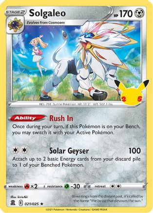 [PKM] Solgaleo (021/025) [Celebrations: 25th Anniversary]