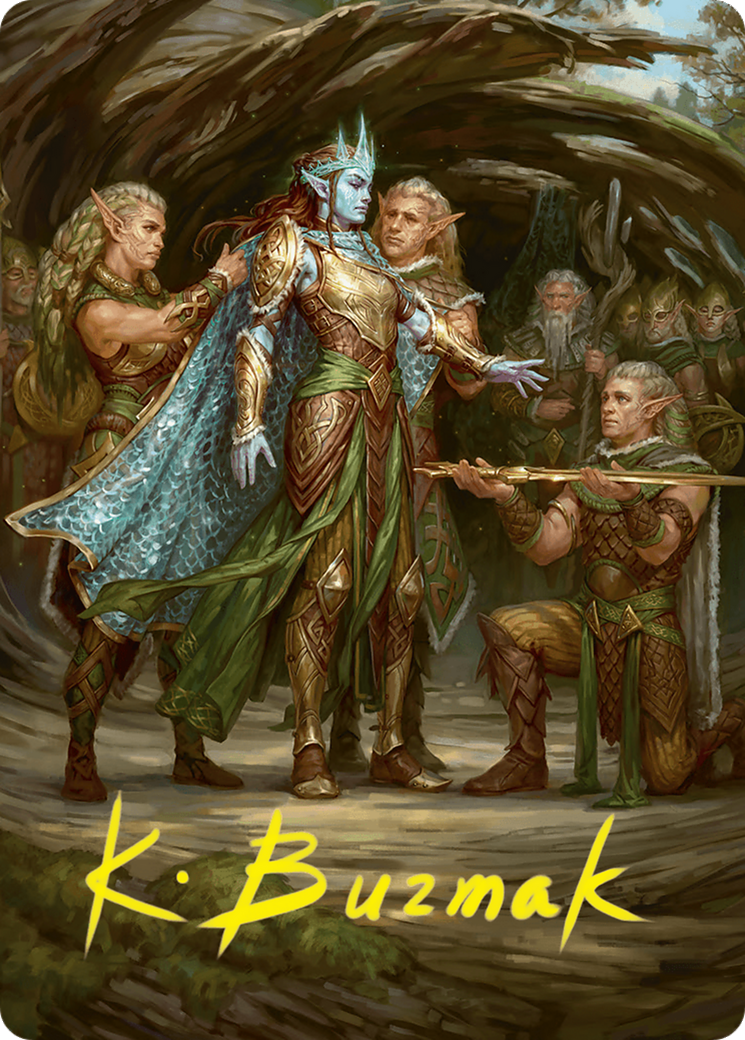 {A} Lathril, Blade of the Elves Art Card (48/54) (Gold-Stamped Signature) [Foundations Art Series][GS AFDN 048]