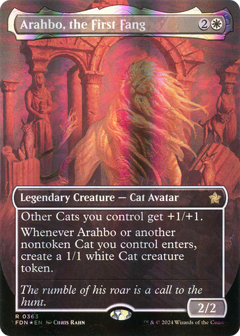 {@R} Arahbo, the First Fang (Borderless) (Mana Foil) [Foundations][FDN 363]