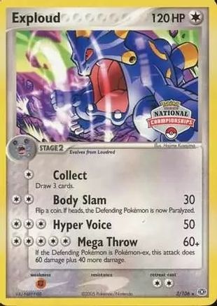 [PKM] Exploud (3/106) (National Championship Promo) [EX: Emerald]