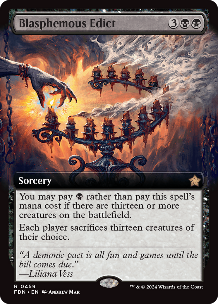 {@R} Blasphemous Edict (Extended Art) [Foundations][FDN 459]