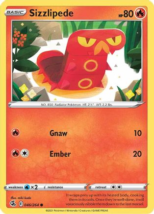 [PKM-C] Sizzlipede (046/264) [Sword & Shield: Fusion Strike]
