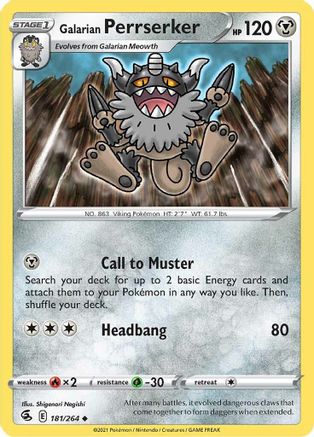 [PKM-C] Galarian Perrserker (181/264) [Sword & Shield: Fusion Strike]
