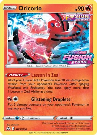 [PKM-R] Oricorio (SWSH168) (Prerelease Promo) [Sword & Shield: Black Star Promos]