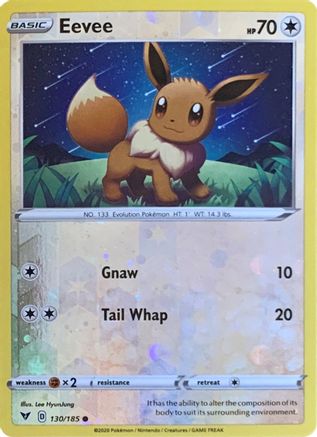 [PKM] Eevee (130/185) (Reverse Cosmos Holo) [Sword & Shield: Vivid Voltage]