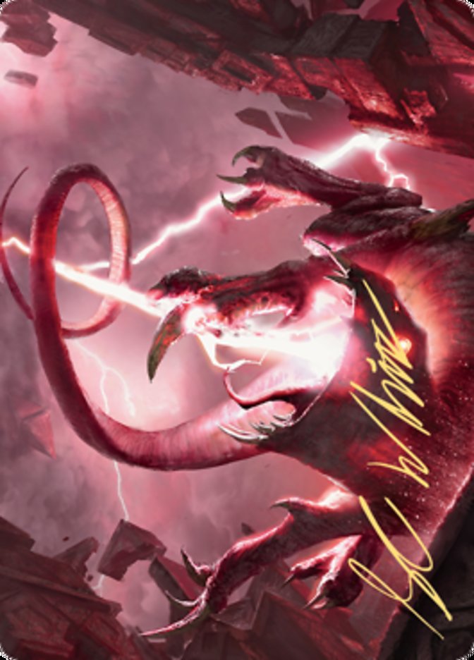 {A} Thundering Rebuke Art Card (Gold-Stamped Signature) [Zendikar Rising Art Series][AZNR 068]
