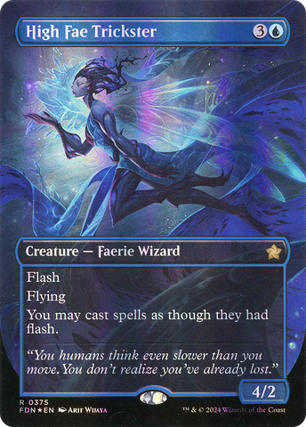 {@R} High Fae Trickster (Borderless) (Mana Foil) [Foundations][FDN 375]