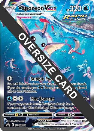 [JUM PKM-R] Vaporeon VMAX (SWSH182) (Jumbo Card) [Sword & Shield: Black Star Promos]