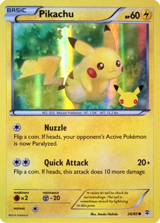 [PKM-C] Pikachu (26/83) (20th Anniversary) [XY: Generations]