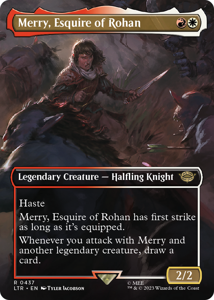 {R} Merry, Esquire of Rohan (Borderless Alternate Art) [The Lord of the Rings: Tales of Middle-Earth][LTR 437]