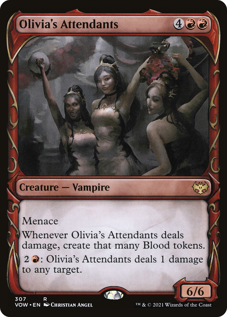{R} Olivia's Attendants (Showcase Fang Frame) [Innistrad: Crimson Vow][VOW 307]