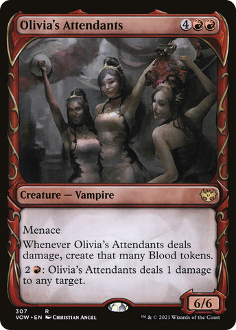 {R} Olivia's Attendants (Showcase Fang Frame) [Innistrad: Crimson Vow][VOW 307]