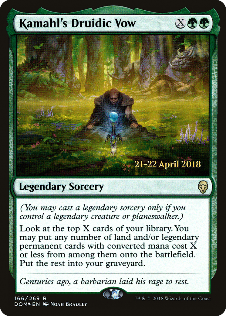 {R} Kamahl's Druidic Vow [Dominaria Prerelease Promos][PR DOM 166] - Misty Mountain Games
