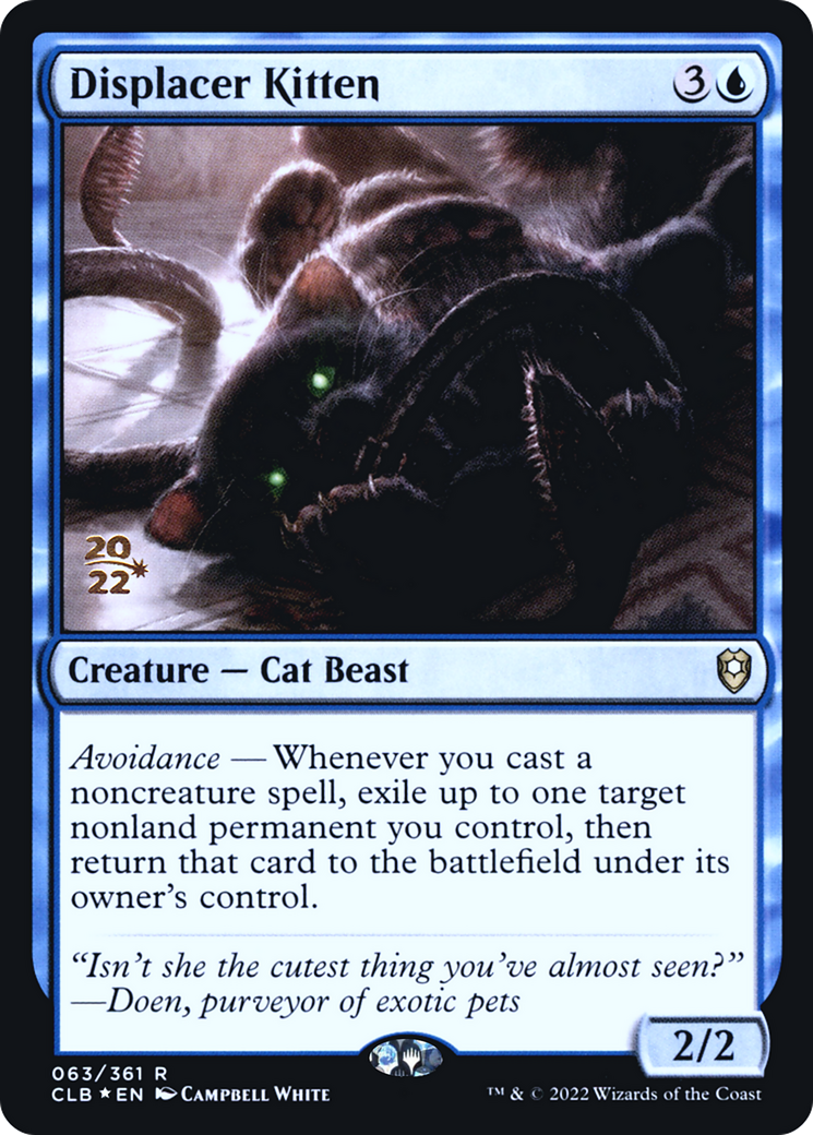 {R} Displacer Kitten [Commander Legends: Battle for Baldur's Gate Prerelease Promos][PR CLB 063]