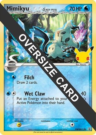 [JUM PKM-R] Mimikyu (SWSH136) (Delta Species) (Jumbo Card) [Sword & Shield: Black Star Promos]