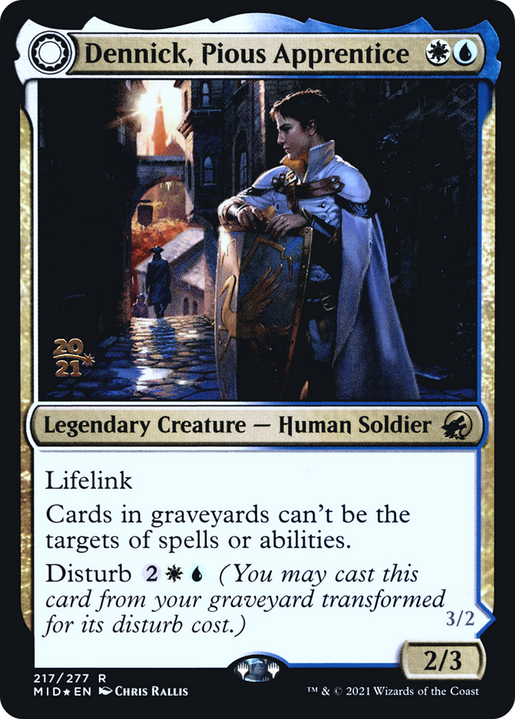 {R} Dennick, Pious Apprentice // Dennick, Pious Apparition [Innistrad: Midnight Hunt Prerelease Promos][PR MID 217]