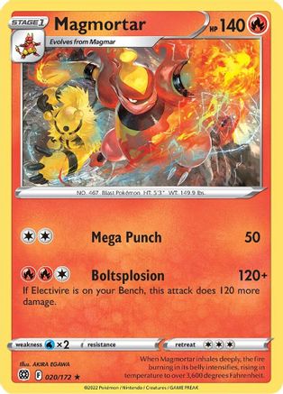 [PKM-R] Magmortar (020/172) [Sword & Shield: Brilliant Stars]