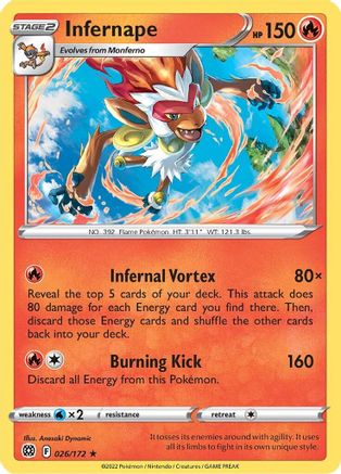 [PKM-R] Infernape (026/172) [Sword & Shield: Brilliant Stars]