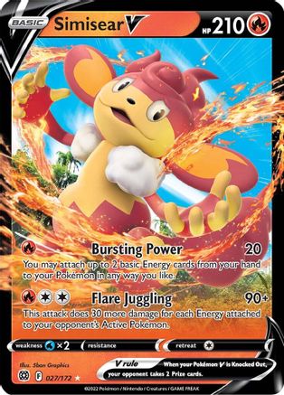 [PKM] Simisear V (027/172) [Sword & Shield: Brilliant Stars]