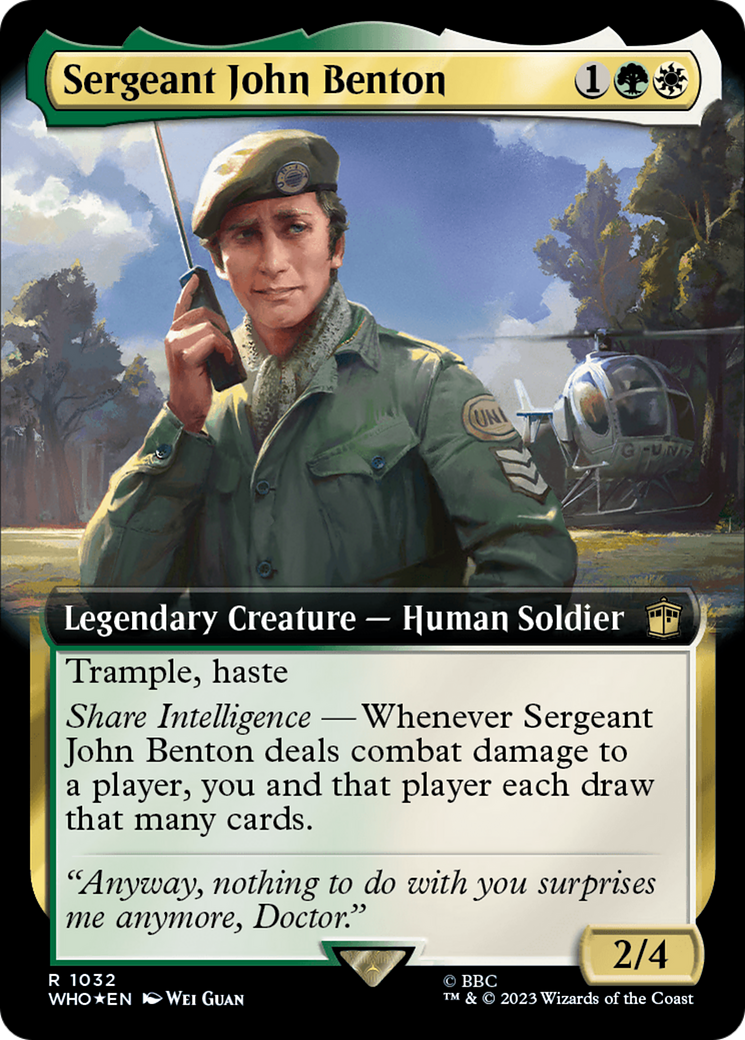 {R} Sergeant John Benton (Extended Art) (Surge Foil) [Doctor Who][WHO 1032]
