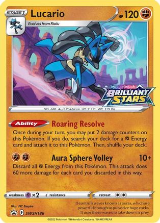 [PKM-R] Lucario (SWSH186) (Prerelease Promo) [Sword & Shield: Black Star Promos]