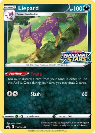 [PKM] Liepard (SWSH187) (Prerelease Promo) [Sword & Shield: Black Star Promos]