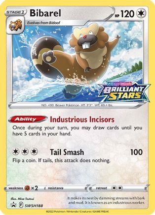 [PKM] Bibarel (SWSH188) (Prerelease Promo) [Sword & Shield: Black Star Promos]