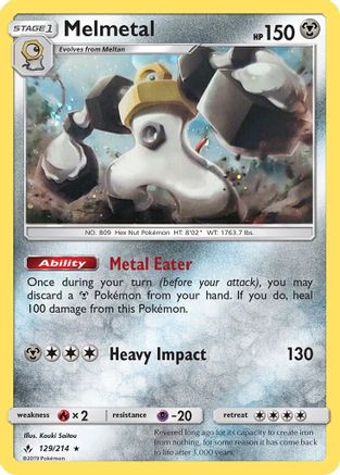 [PKM-R] Melmetal (129/214) (Cosmos Holo) [Sun & Moon: Unbroken Bonds]