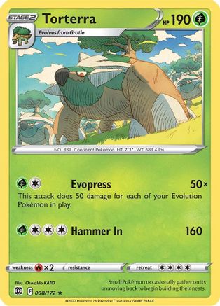 [PKM-R] Torterra (008/172) (Theme Deck Exclusive) [Sword & Shield: Brilliant Stars]