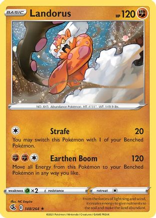 [PKM-R] Landorus (148/264) (Cosmos Holo) [Sword & Shield: Fusion Strike]