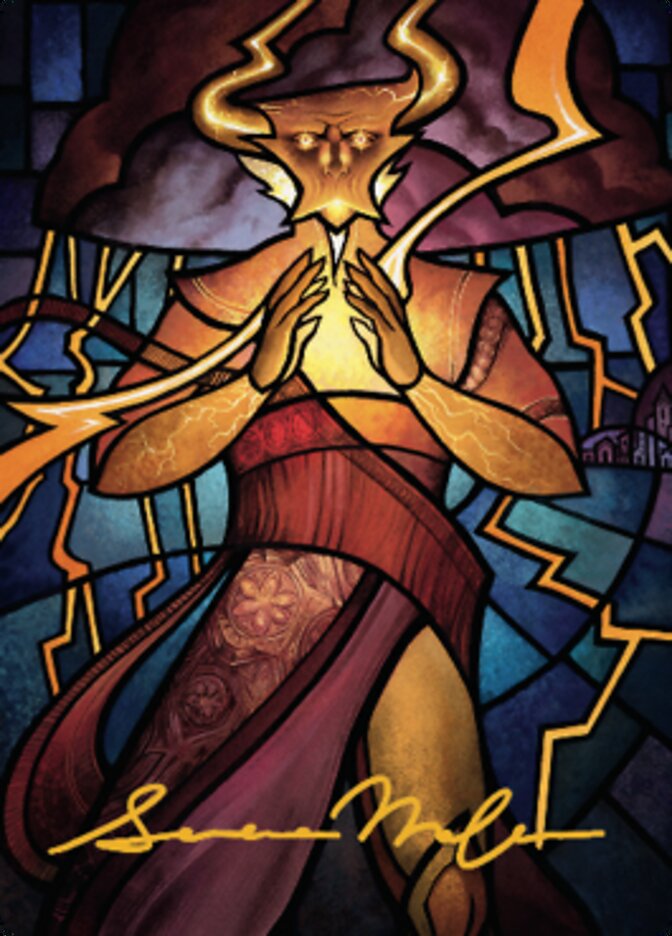 {A} Najal, the Storm Runner Art Card (Gold-Stamped Signature) [Dominaria United Art Series][GS ADMU 074]