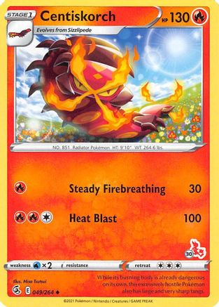 [PKM] Centiskorch (49/264) (Cinderace Stamp #30) [Battle Academy 2022]