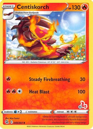 [PKM] Centiskorch (49/264) (Cinderace Stamp #51) [Battle Academy 2022]
