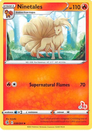 [PKM] Ninetales (30/264) (Cinderace Stamp #7) [Battle Academy 2022]