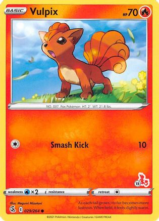 [PKM] Vulpix (029/264) (Cinderace Stamp #13) [Battle Academy 2022]