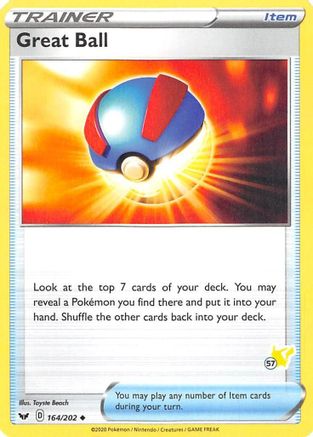 [TR] Great Ball (164/202) (Pikachu Stamp #57) [Battle Academy 2022]