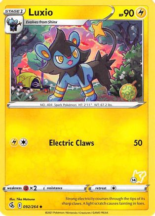 [PKM] Luxio (092/264) (Pikachu Stamp #14) [Battle Academy 2022]