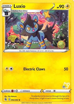 [PKM] Luxio (092/264) (Pikachu Stamp #37) [Battle Academy 2022]