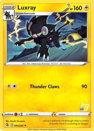 [PKM] Luxray (093/264) (Pikachu Stamp #28) [Battle Academy 2022]