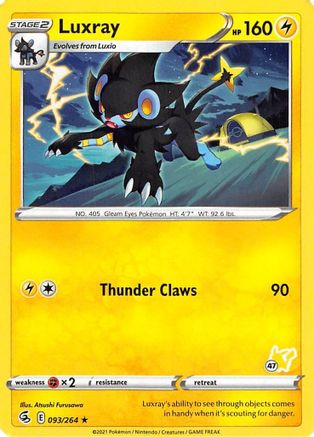 [PKM-R] Luxray (093/264) (Pikachu Stamp #47) [Battle Academy 2022]