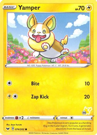 [PKM] Yamper (074/202) (Pikachu Stamp #58) [Battle Academy 2022]