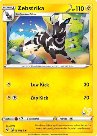 [PKM-C] Zebstrika (054/185) (Pikachu Stamp #25) [Battle Academy 2022]