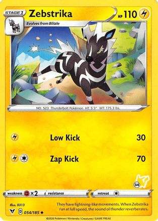 [PKM] Zebstrika (054/185) (Pikachu Stamp #34) [Battle Academy 2022]