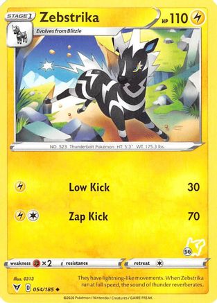 [PKM-C] Zebstrika (054/185) (Pikachu Stamp #56) [Battle Academy 2022]